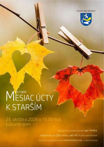 Mesiac úcty k starším: posedenie 25. októbra 2026 v kultúrnom dome